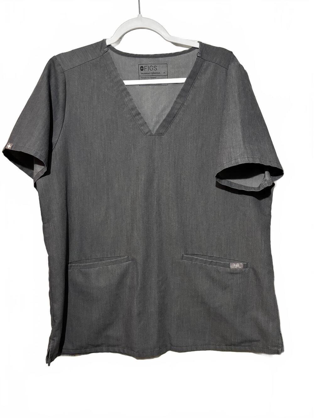 FIGS Technical Collection Gray V-Neck Scrub Top XL
